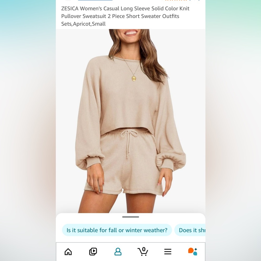 ZESICA Women's Casual Long Sleeve Solid Color Knit Pullover Sweatsuit 2 Piece